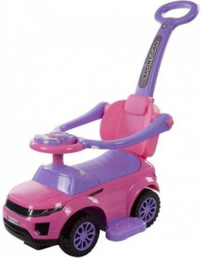 Babymix Sport loopauto roze met duwstang