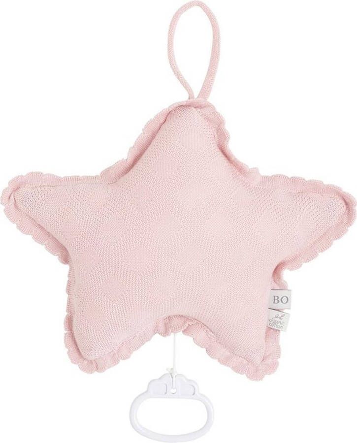 Baby's Only Gebreid baby Muziekdoosje Muziekhanger ster Reef Misty Pink 100% ecologisch katoen Muziek speelgoed