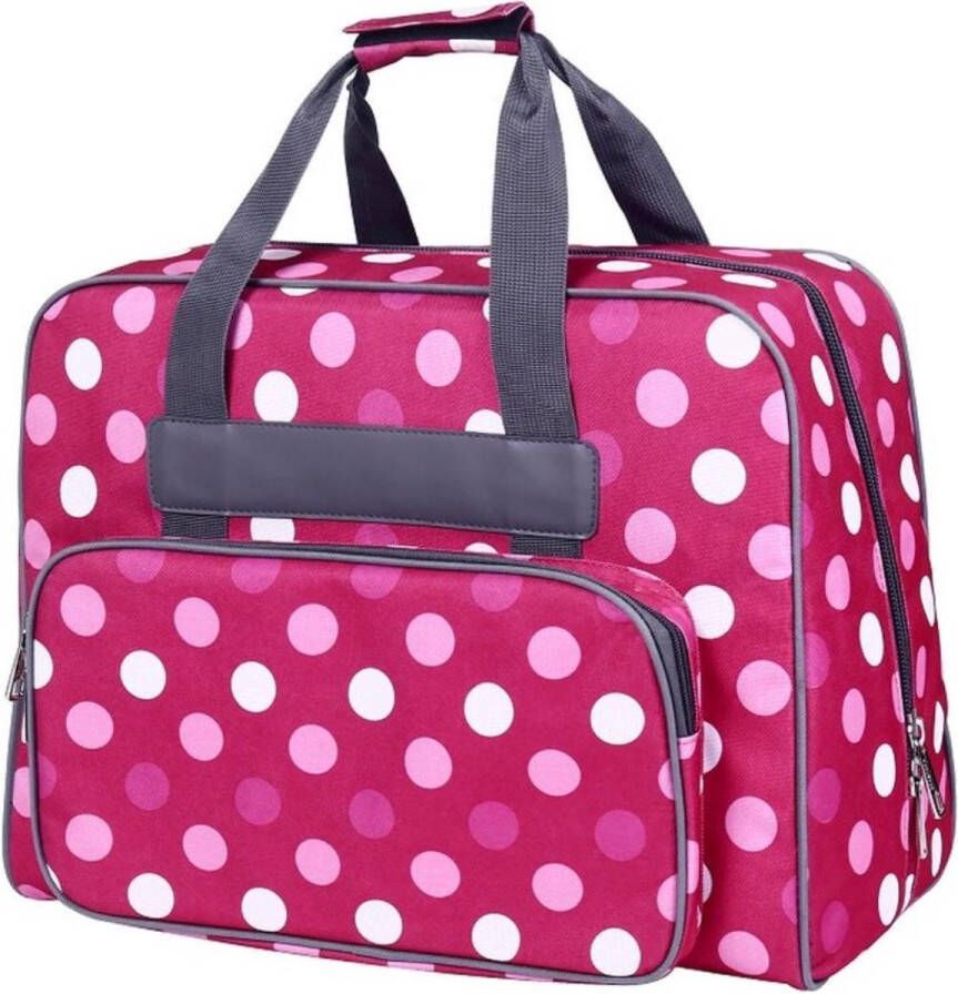 Babysnap Naaimachine tas roze met polkadots