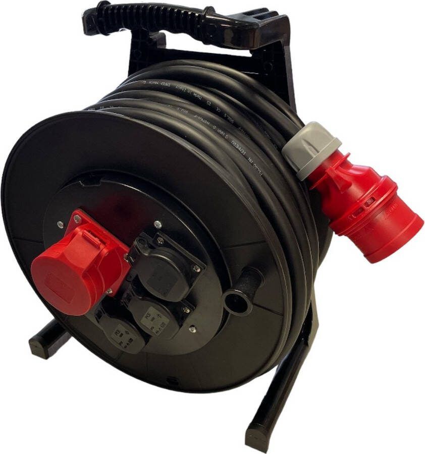 Bachmann Kabelhaspel 3x stopcontact 1xCEE IP54 25m