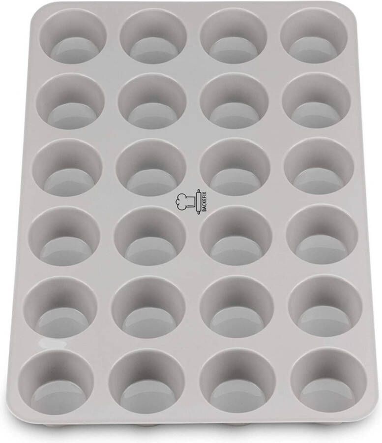 Backefix FLEXI Mini-muffinvorm silicone klein met 24 bakvormen van elk 4 5 x 3 5 cm en 3 cm hoog anti-aanbaklaag siliconen bakvorm 24 stuks muffinvorm BPA-vrij vaatwasmachinebestendig