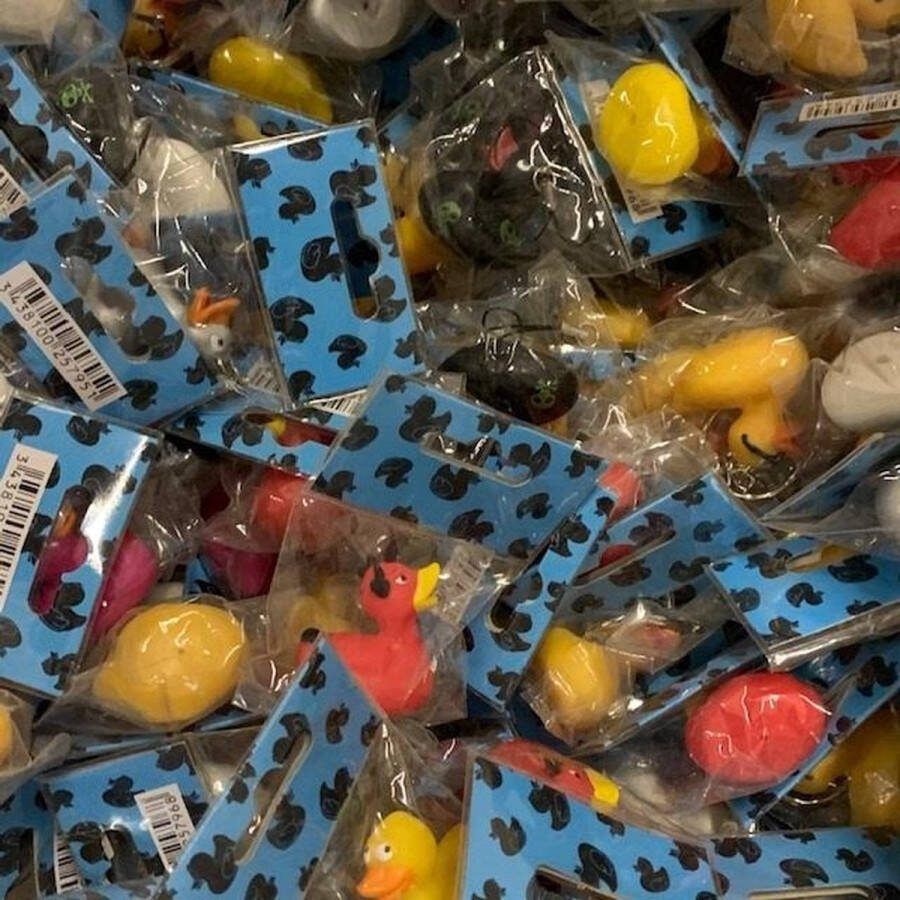 Bad eend 10 mini badeendjes (o.a. magneetjes en hangertjes) in de mix ca 4 5 cm