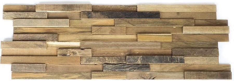 Wall Cladding Recycled Houtstrips uit teakhout gebruikt teakhouten wandpanelen