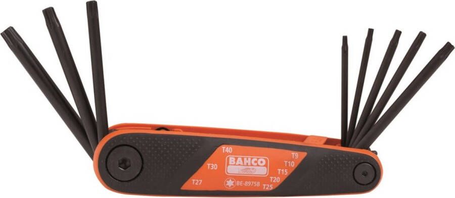 Bahco be-8975b haakse stiftsleutelset 8-delige torx t9-t40