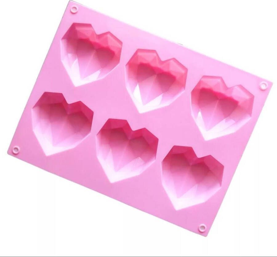 Bake it Siliconen mal harten chocolade diamanten 3D heart bakvorm bonbons mold bakvormen