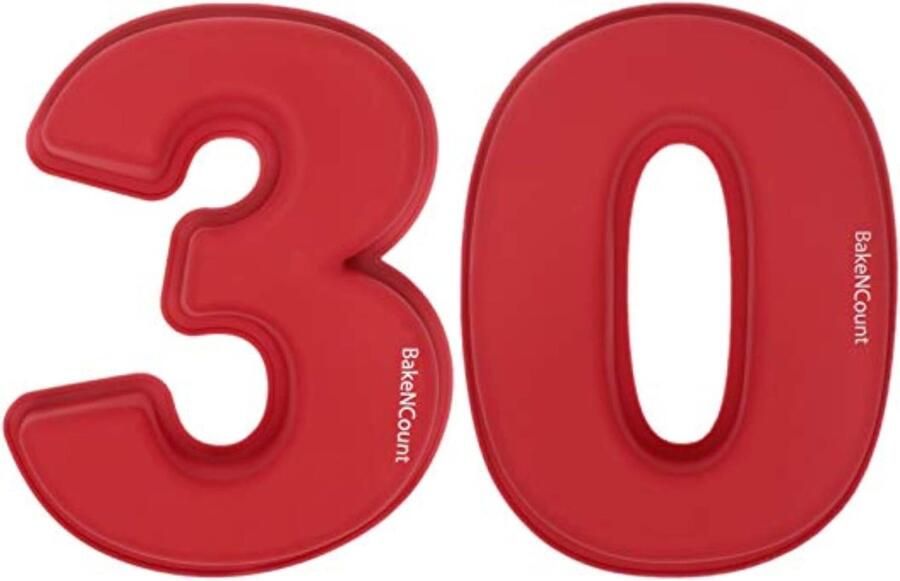 BakeNCount Nummers Bakvorm Nummer 30 Cakevorm Cijfers om te bakken Bakvorm Cijfers Groot 26x21x5cm Cijfer Cake Bakvorm Cijfer Bakvorm Perfect voor Verjaardag of Verjaardag