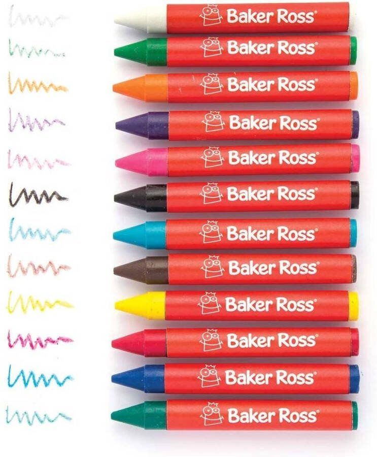 Baker Ross Dikke waskrijtjes (36 stuks per verpakking) Hobby- en knutselmaterialen in verschillende kleuren voor kinderen