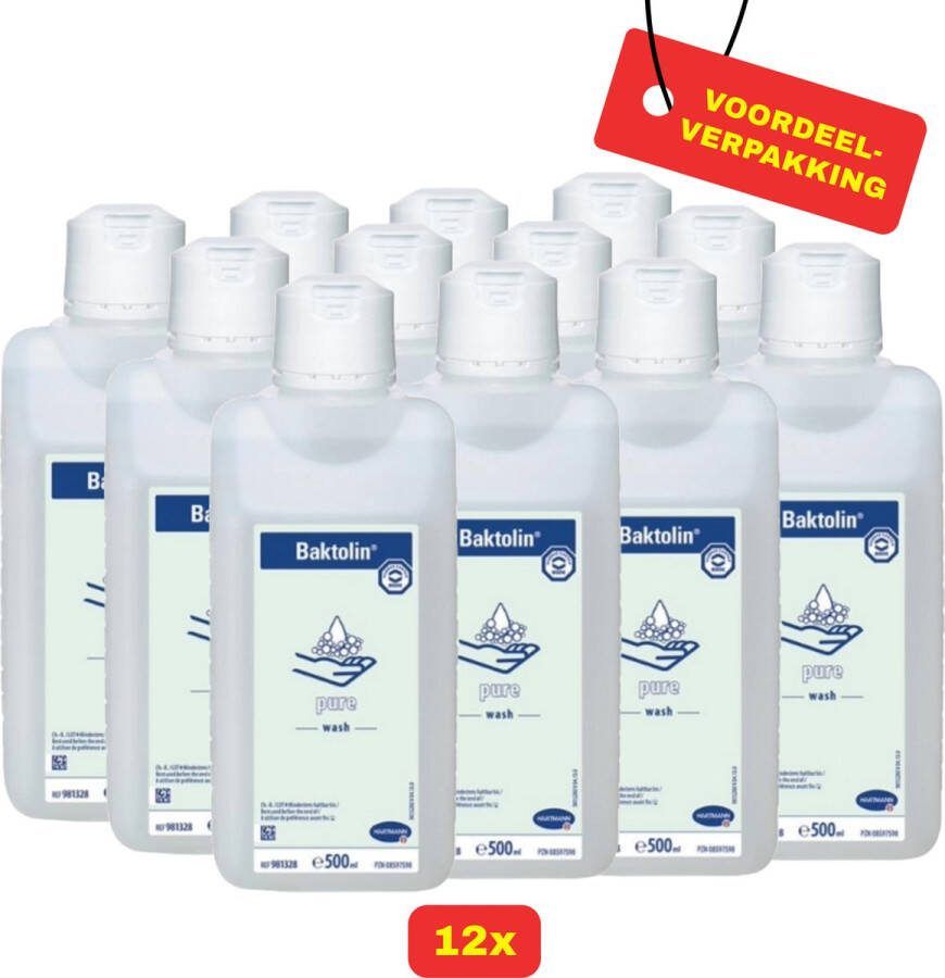 Baktolin pure 12 x Baktolan Pure Wash Handzeep 500ml Voordeelverpakking