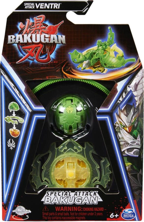 Bakugan Special Attack Ventri spinnend actiefiguur en ruilkaarten Tol