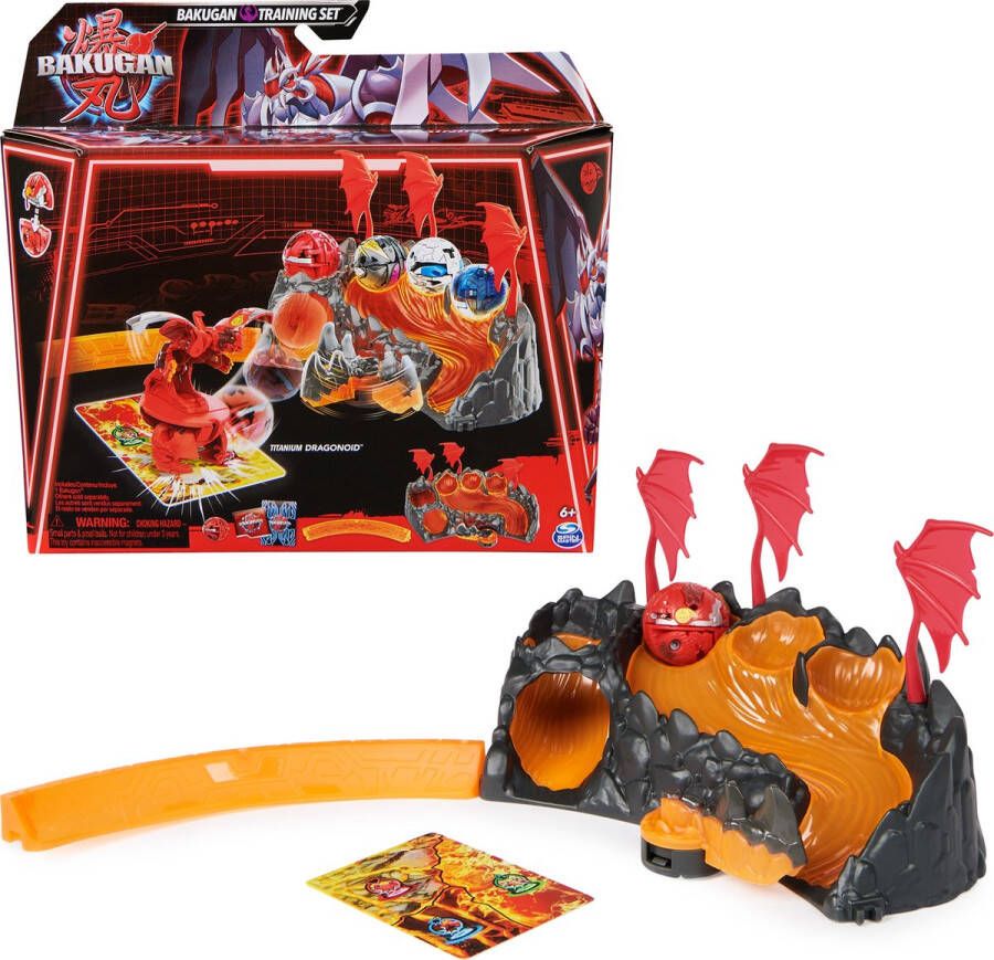 Bakugan Training Set met Titanium Dragonoid spinnend actiefiguur met ruilkaarten en speelset