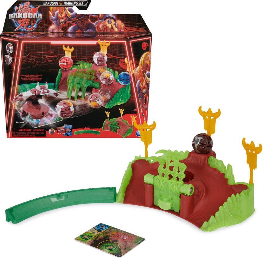 Bakugan Training Set-speelset met Bruiser Mammal Clan-thema actiefiguur en ruilkaarten Tol