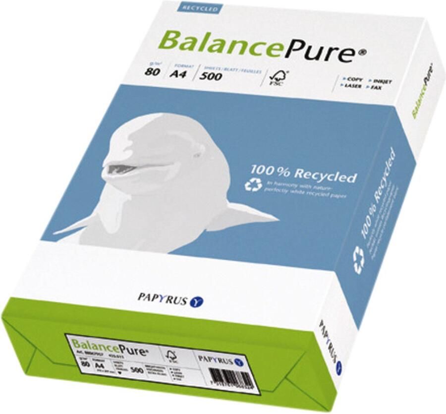 Balance Kopieerpapier Pure A4 80gr wit 500vel Pak a 500 vel 5 stuks