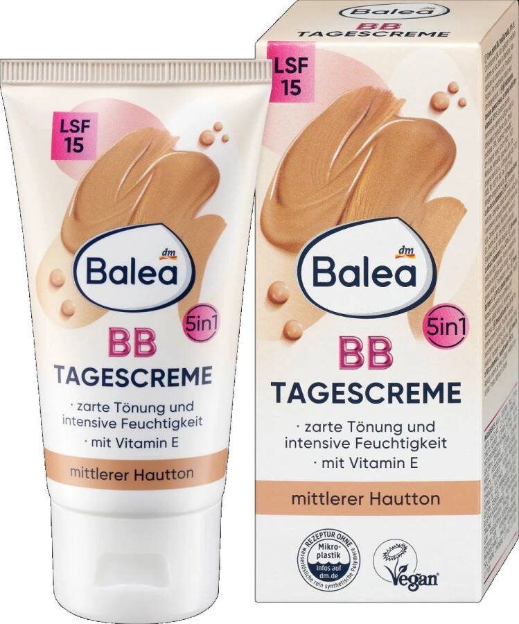 Balea BB Creme Getinte dagcrème Tinted Moisturizer SPF15 Medium huidskleur 50 ml