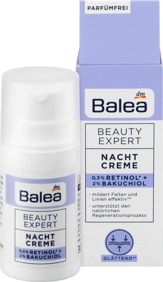 Balea Beauty Expert Nachtcrème 0 3% Retinol* & 2% Bakuchiol 30 ml