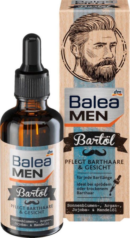 Balea DM MEN Baardolie (50 ml) Baardverzorging Verzorging voor mannen Men Verzorging Voeding voor snorharen Geschikt voor elke lengte Ideaal tegen droge haren