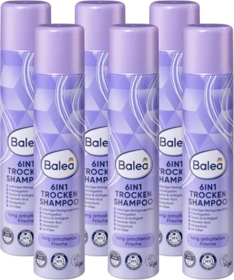 Balea Droogshampoo 6in1 VOORDEELVERPAKKING 6x200ml Multifunctioneel