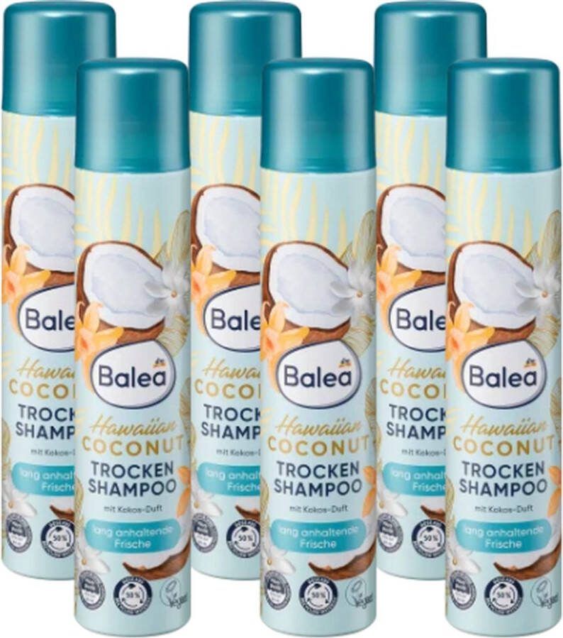 Balea Droogshampoo Hawaiian Coconut VOORDEELVERPAKKING 6x200ml Bliksemsnelle droogwas