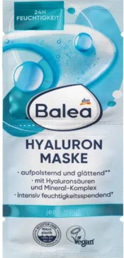 Balea Gezichtsmasker hyaluronzuur (2x8 ml) 16 ml Lichtblauw