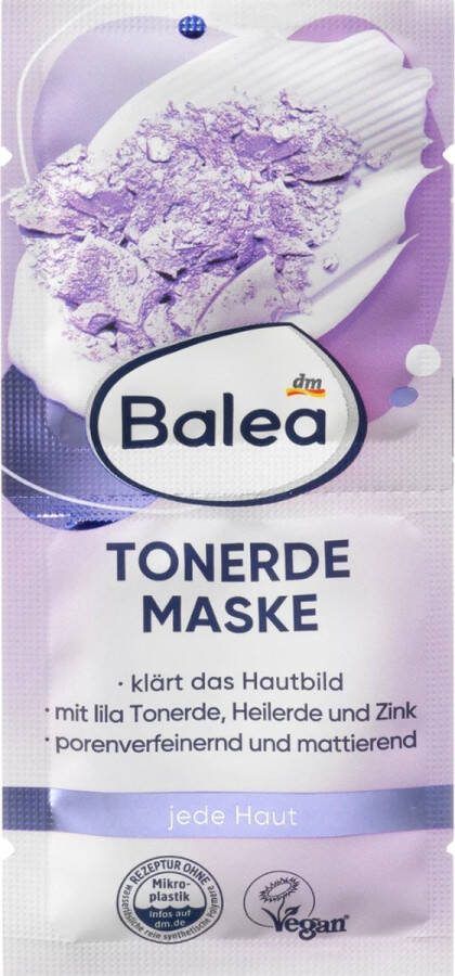 Balea Gezichtsmasker van klei (2x8 ml) 16 ml Vegan