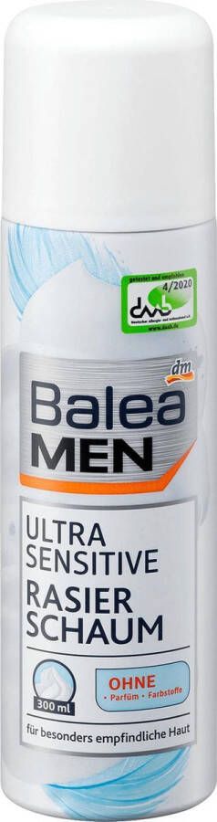 Balea Men Scheerschuim Ultra gevoelig voor een bijzonder gevoelige huid zonder kleurstoffen zonder parfum (300 ml)