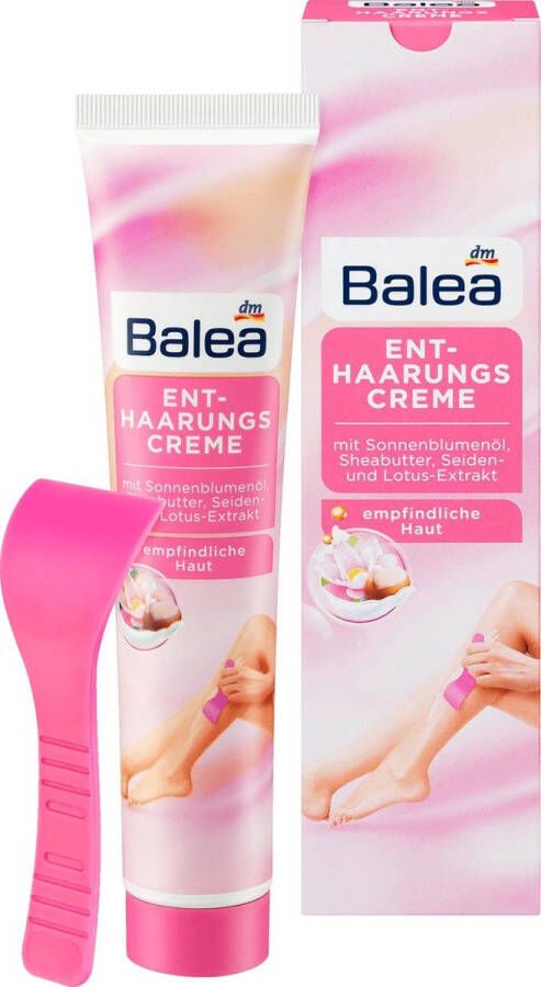 Balea Ontharingscrème met zonnebloemolie sheaboter zijde en lotus Voor gevoelige huid (125 ml)