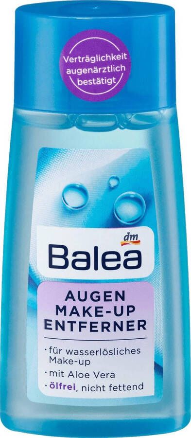 Balea Reisflesje Oogmake-up remover met aloë vera Oogmake-up reiniger Olievrij reisverpakking (100 ml)