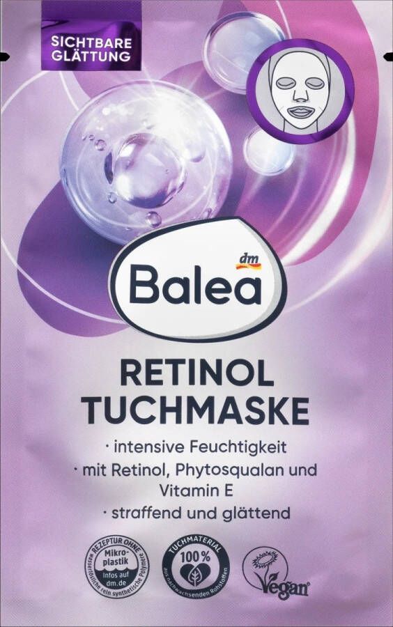 Balea Retinol Gezichtsmasker Voor alle huidtypen Intensief hydraterend gezichtsmasker 1 stuk