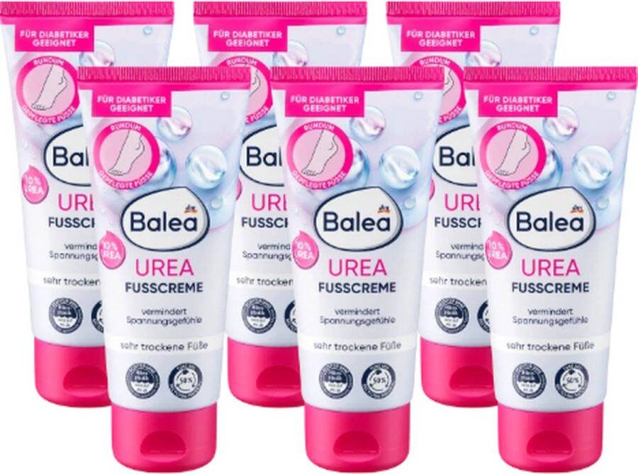 Balea Voetcrème met 10% Ureum VOORDEELVERPAKKING 6x 100ml Geschikt voor diabetici