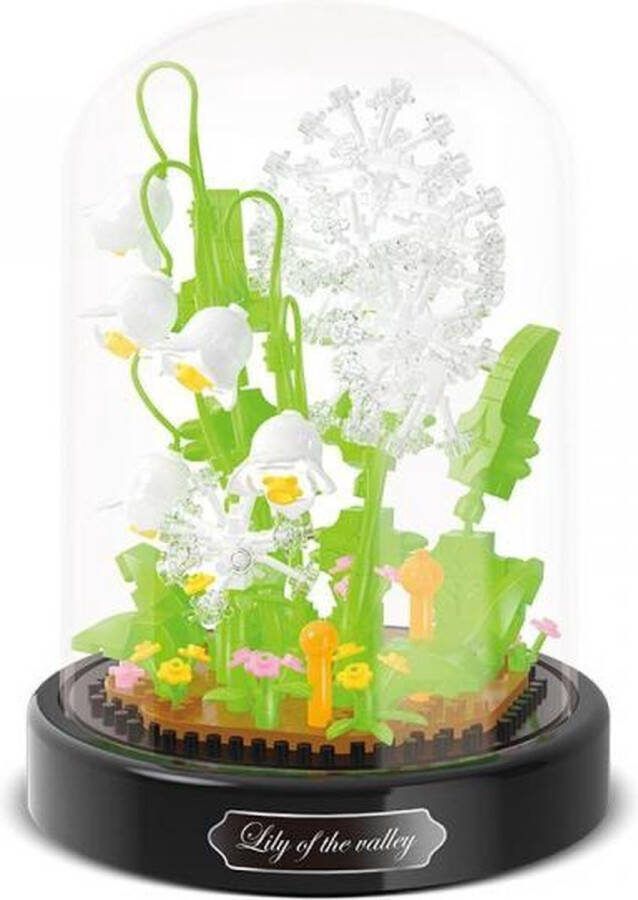 Balody Geel veldboeket onder stolp Nanoblocks minilego bouwset 3D puzzel 480 bouwsteentjes