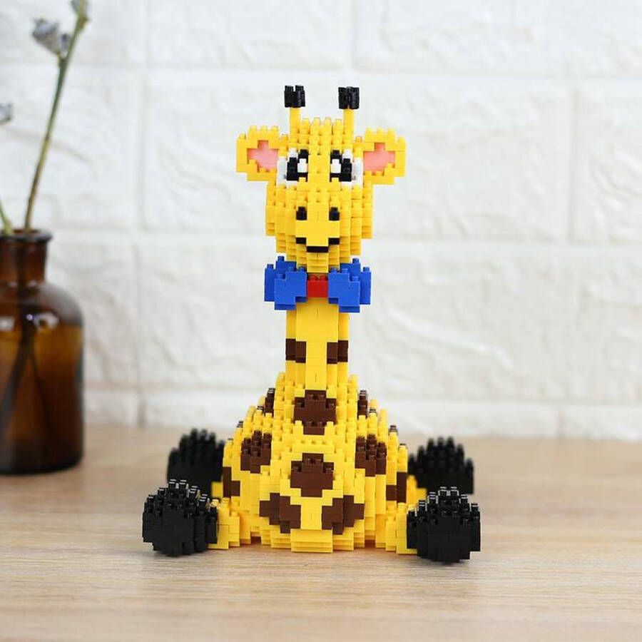 Balody Zittende giraffe Nanoblocks miniblocks bouwset 3D puzzel 1250 bouwsteentjes