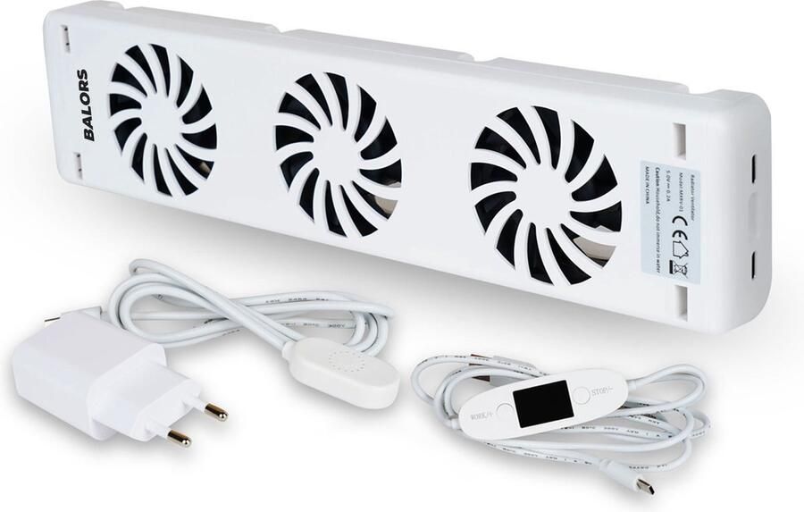 BALORS Radiator Ventilator Mono set – Past op elke radiator & Makkelijk te installeren Energie besparen door betere warmteverdeling
