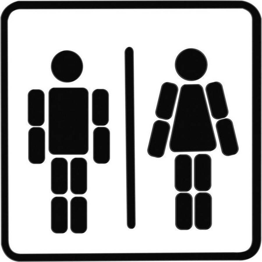 Balvi Deurplaat Ladies And Gentlemen 15 5 Cm Staal Zwart