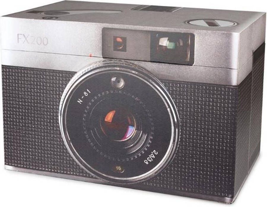 Balvi Opslagbox Camera 34 X 50 X 30 Cm Hout metaal Zwart grijs
