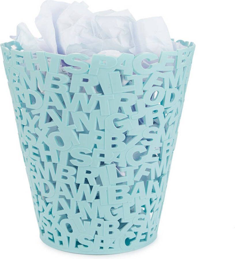 Balvi Papierbak Papiermand Prullenbak Letters Turquoise