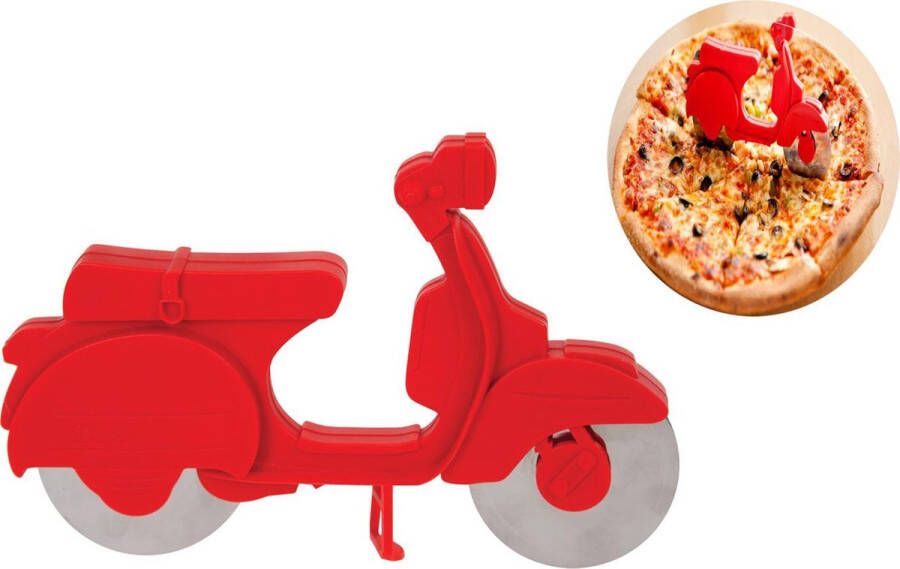 Balvi Scooter pizzasnijder kunststof met metaal rood