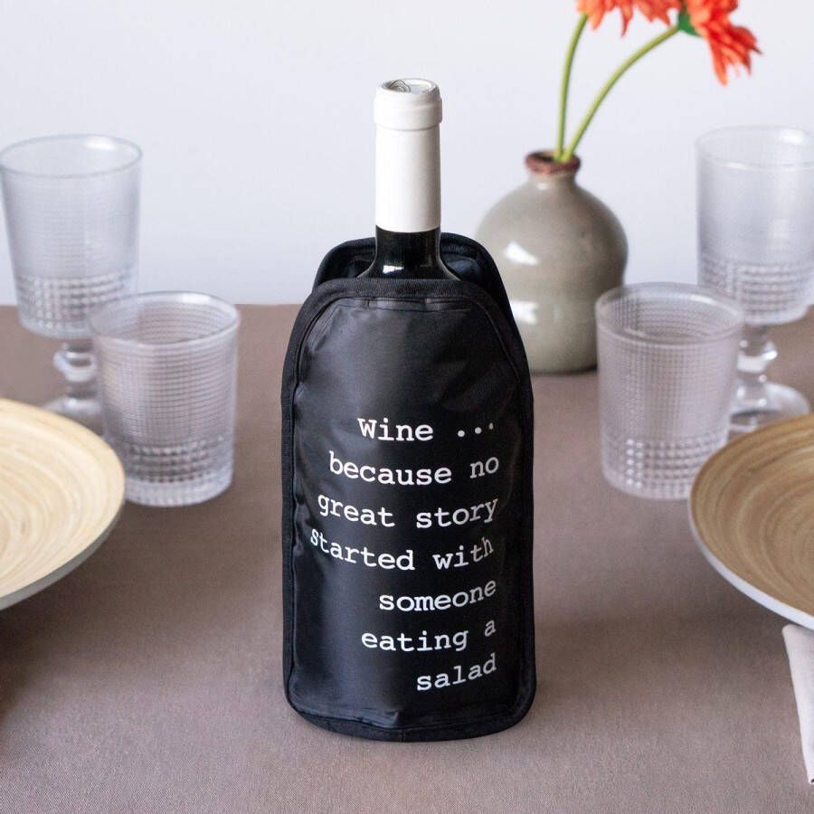 Balvi Wijnkoeler Sleeve Great Story Nylon 23 x 15 x 12 cm Zwart