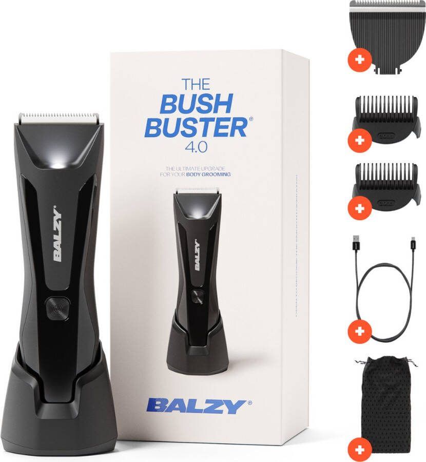 Balzy BushBuster 4.0 Bodygroomer Mannen Body Trimmer Heren Shaver voor Schaamstreek en Lichaam Waterdicht Veilig scheren Oplaadbaar