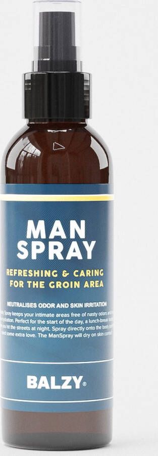 Balzy ManSpray Intieme Verzorging Neutraliseert Geurtjes Body Mist Voor Billen en Ballen Body Spray Mannen PH Huidvriendelijk Aloe Vera