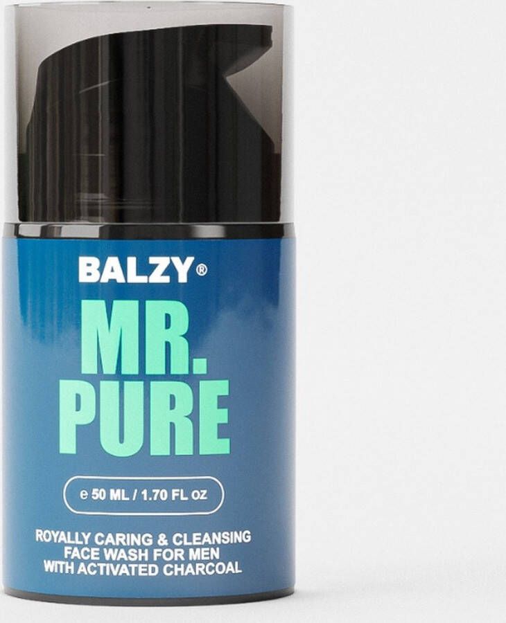 Balzy Mr. Pure Gezichtsreiniger met Actieve Houtskool Face Wash voor Mannen Dagelijks Gebruik Diepe reiniging
