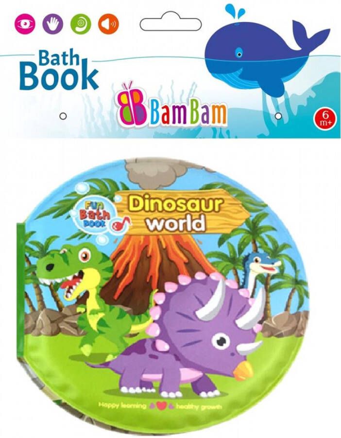 BamBam Badboek Dinosaurussen bad speelgoed kinderen baby peuter +6m ontwikkeling boek verhaal