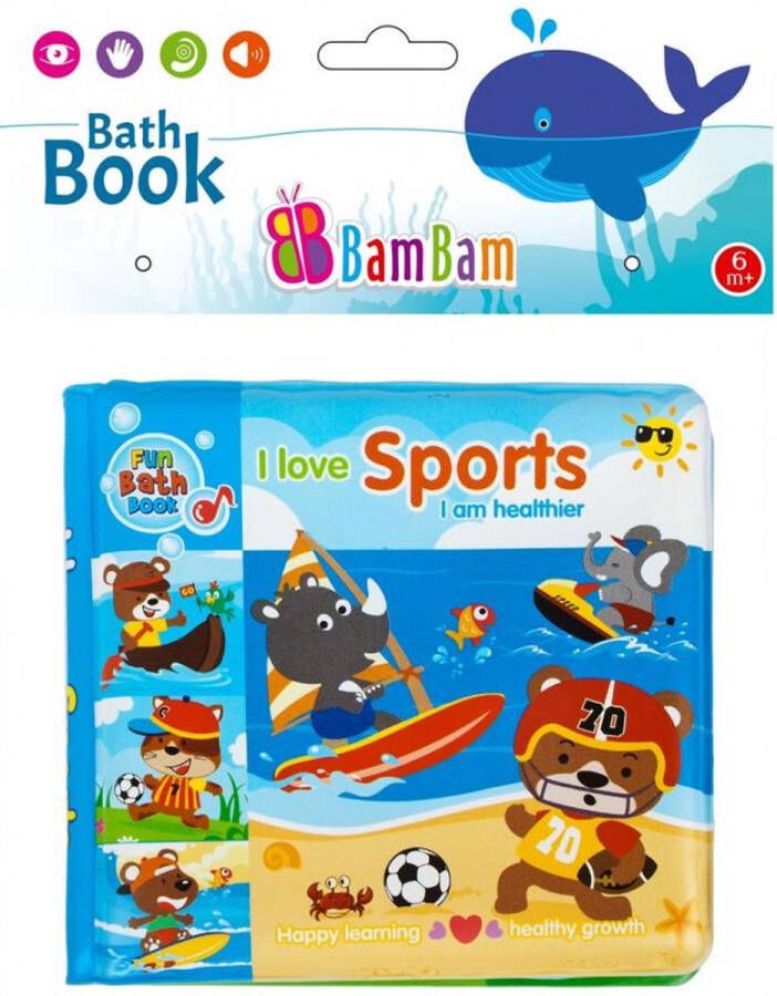 BamBam Badboek voor baby peuter Water speelgoed boekje Sport