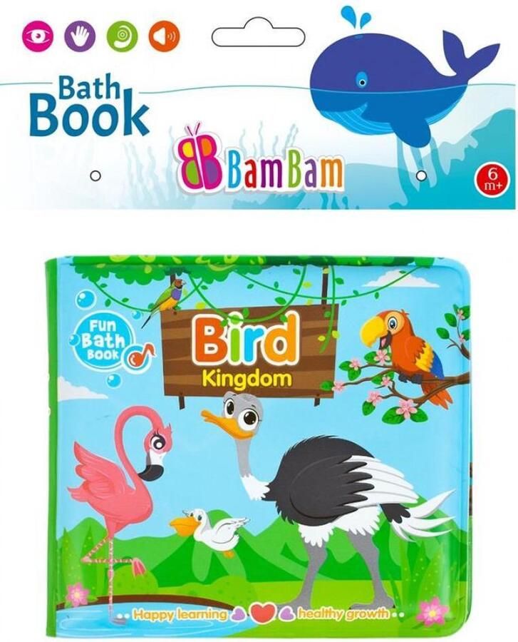 BamBam Bam badboek voor baby peuter Water speelgoed boekje Vogels Bird Kingdom