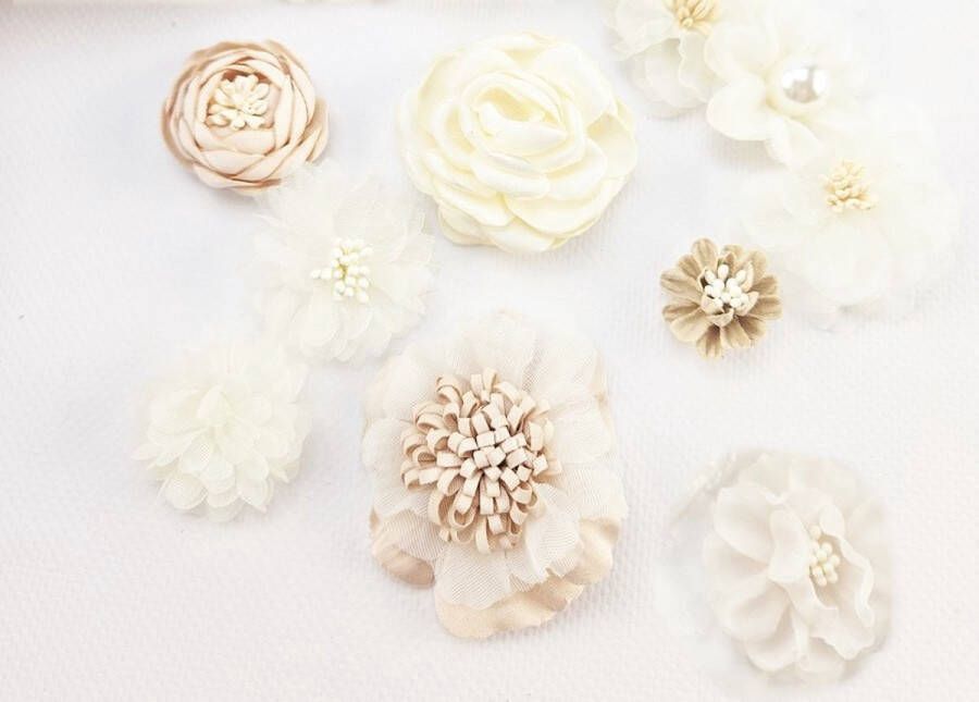 BamBella Grote Bloem applicatie -10 stuks roos wit Steentjes naaien knutselen scrapbook