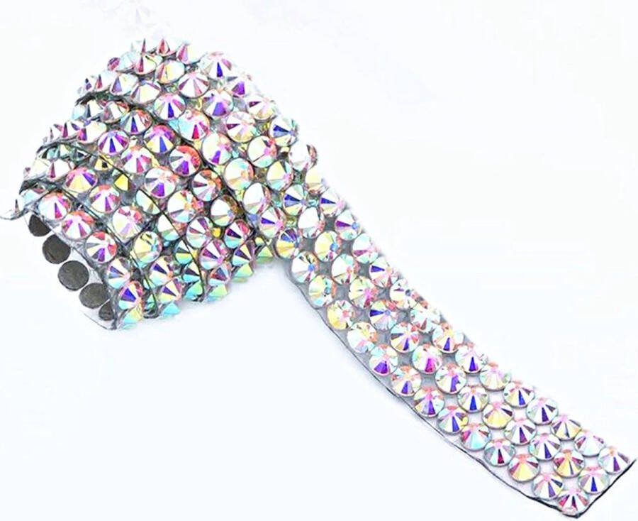 BamBella Plak lint Grote strass steentjes 40 cm glitter plakband zelfklevend glitters steen hotfix lintje 10mm versieren DIY knutselen meisjes craft art scrapbook