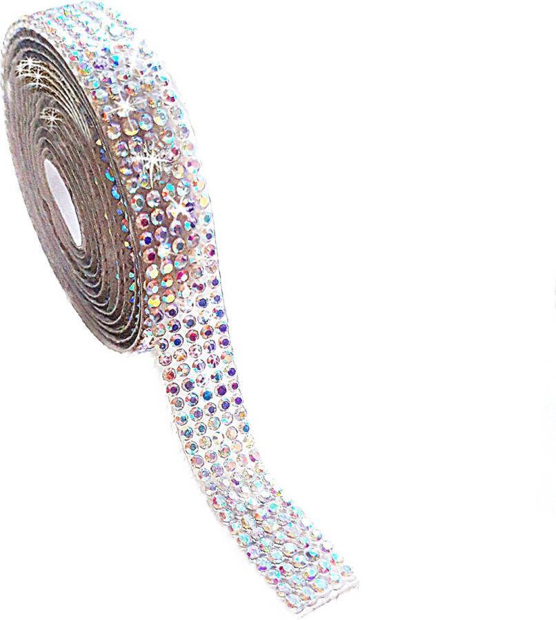 BamBella Plak lint strass steentjes 1 meter glitter plakband zelfklevend glitters steen hotfix lintje 10mm versieren DIY knutselen meisjes craft art scrapbook