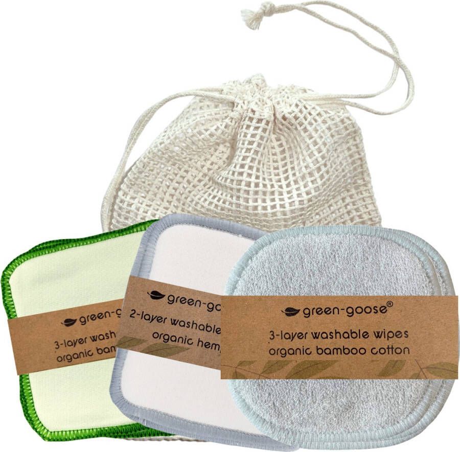 Bamboepad Duurzame Wattenschijfjes 12x Herbruikbare Wasbare Bamboe Pads Make up Remover Verwijderaar 6x wit 6x zwart + Incl. waszakje