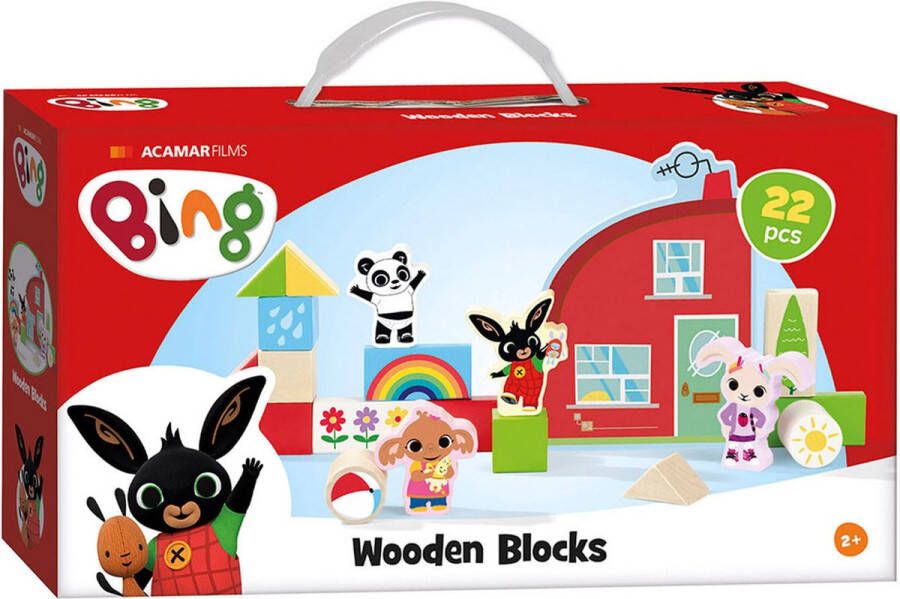 Bambolino Bing houten speelgoed blokken 20 delig peuter kleuter junior educatief speelgoed Toys