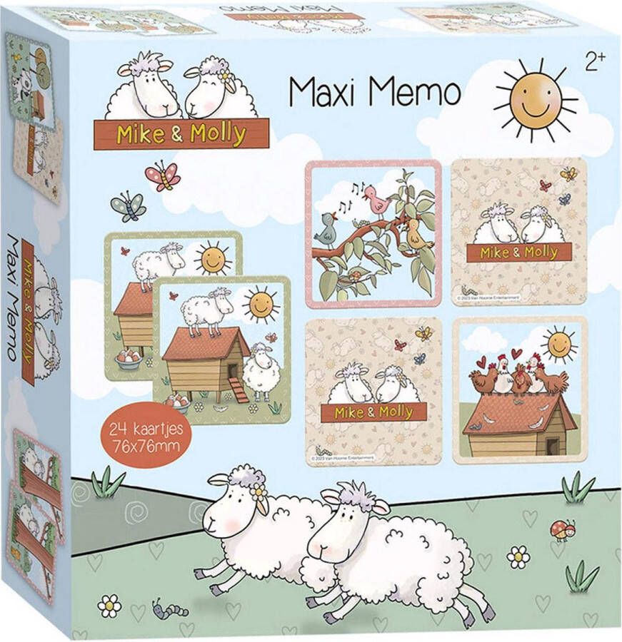 Bambolino Toys Maxi Memo Mike & Molly memory spelletje met extra grote kaarten educatief speelgoed geheugenspel