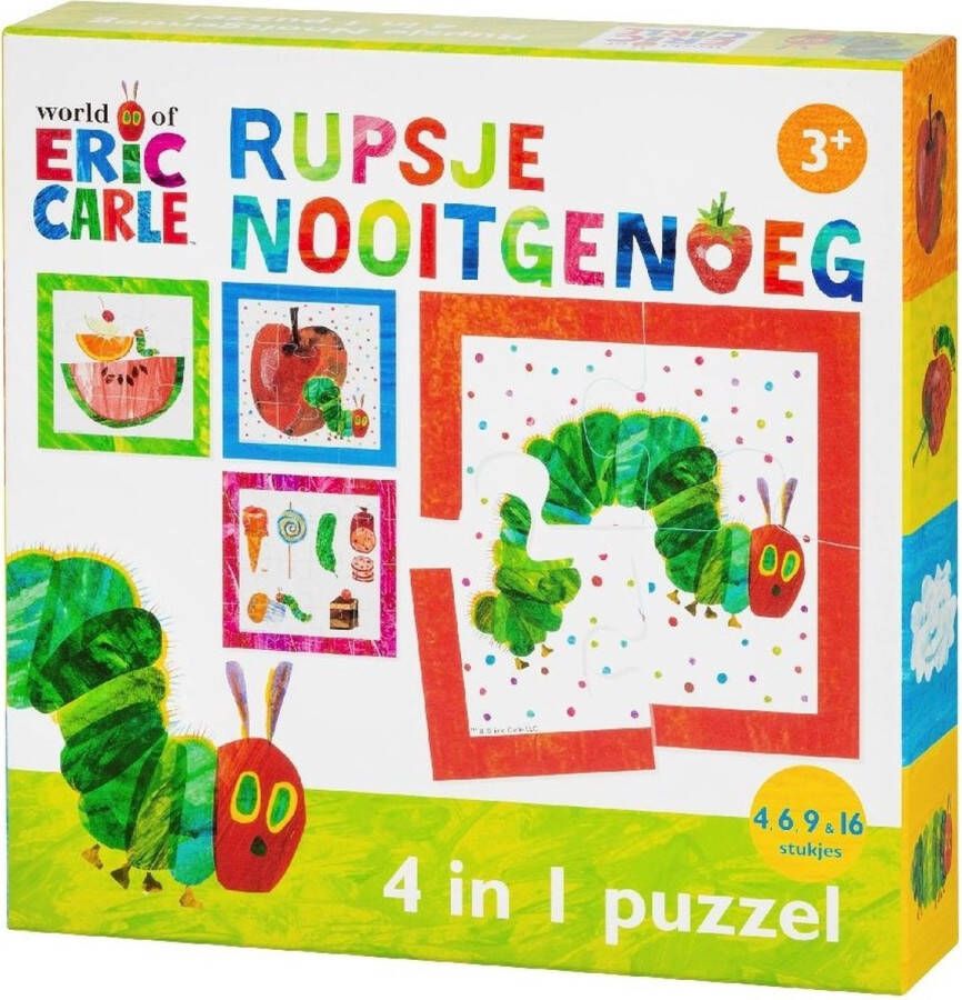 Bambolino Rupsje Nooitgenoeg puzzel 4 in 1 educatief peuter speelgoed kinderpuzzel 4x6x9x16 stukjes leren puzzelen cadeautip puzzel 3 jaar en ouder Toys