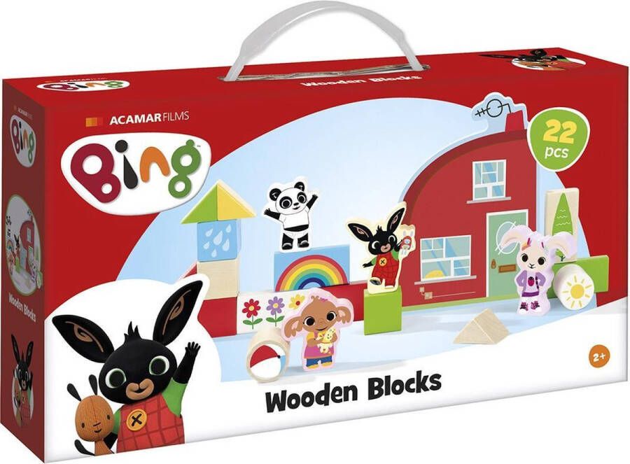 Bambolino Bing houten speelgoed blokken 20 delig peuter kleuter junior educatief speelgoed Toys